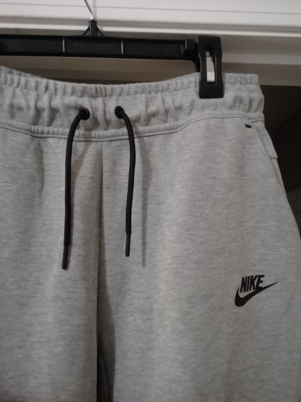 Nike Boy's Light Gray Fleece Athletic Shorts with Black Drawstring